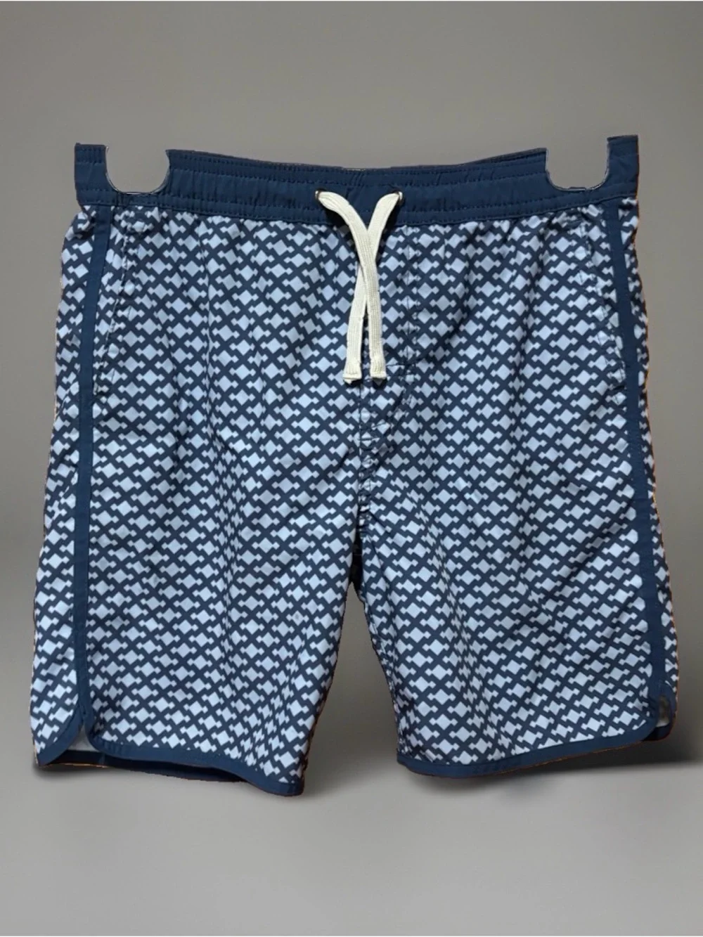 Fair Harbor Navy and Light Blue Kids Swim Trunks